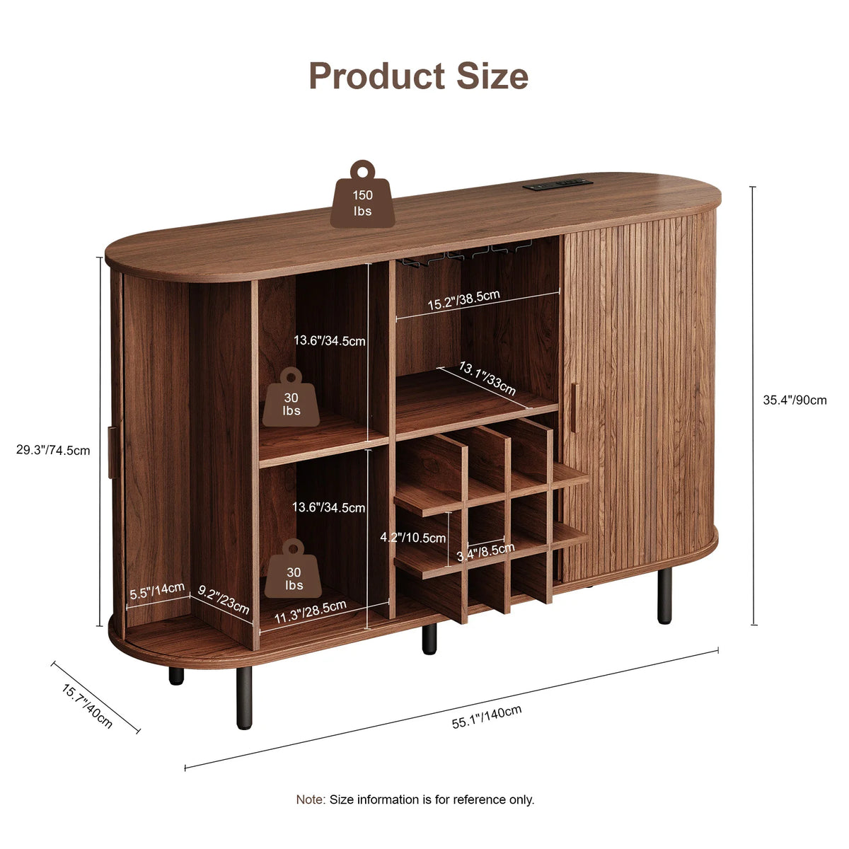 Barschrank mit LED-Beleuchtung, Weinregal und Glashaltern