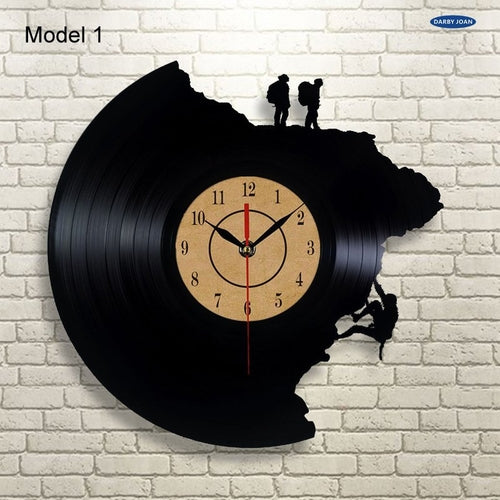 Kreative Schallplatte Klettern Haus Wanduhr