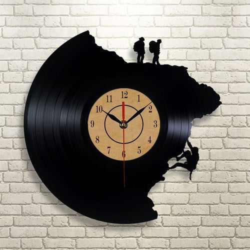 Kreative Schallplatte Klettern Haus Wanduhr