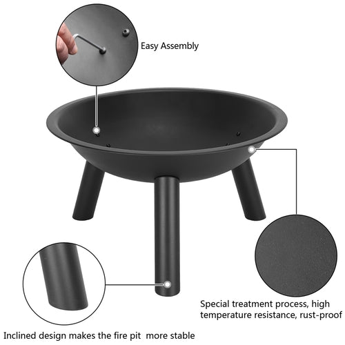 22" Eisen Feuerstelle Schüssel für Hausgarten